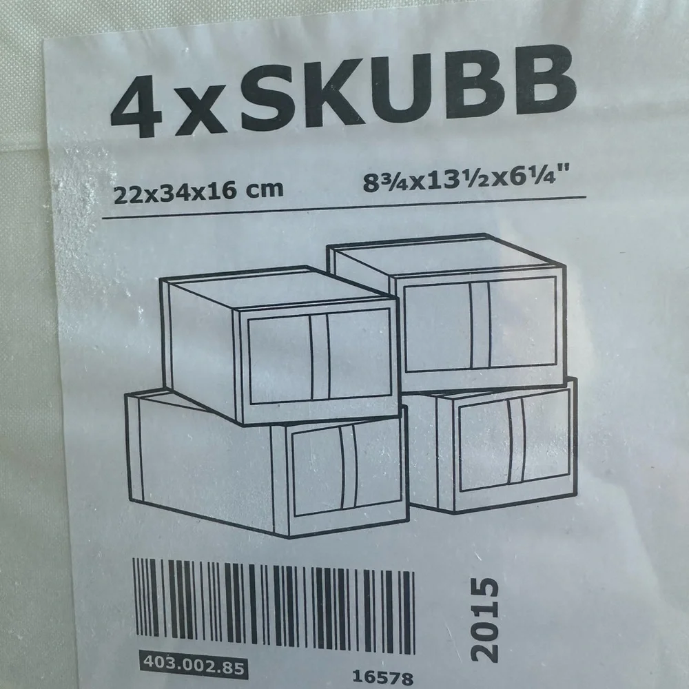 🏠 IKEA SKUBB White Drawer Organizer Storage Boxes Set of 4